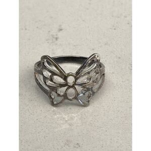.925 Sterling Silver Womens Butterfly Ring Size 8 1/2